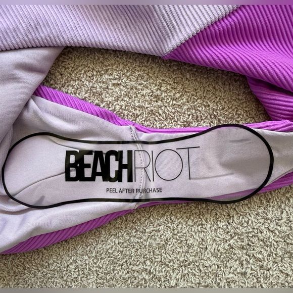NEW - Beach Riot - Calista Striped One Piece - LAVENDER VIOLET COLORBLOCK - Picture 5 of 9